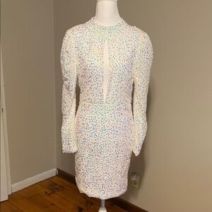 Chic Multicolor Sequin Long Sleeve Dress